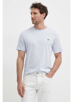 Lacoste t-shirt bawełniany kolor niebieski gładki ze sklepu PRM w kategorii T-shirty męskie - zdjęcie 171298386