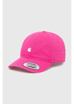 Carhartt WIP czapka z daszkiem bawełniana Madison Logo Cap kolor różowy z aplikacją I023750.25JXX ze sklepu PRM w kategorii Czapki z daszkiem damskie - zdjęcie 171298548