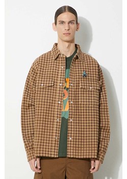 ICECREAM kurtka koszulowa Corduroy Check kolor brązowy przejściowa IC24119 ze sklepu PRM w kategorii Kurtki męskie - zdjęcie 171298605