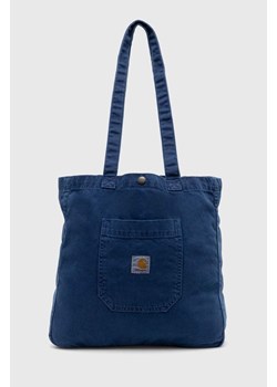 Carhartt WIP torebka bawełniana Garrison Tote kolor granatowy I033157.1ZF4J ze sklepu PRM w kategorii Torby materiałowe - zdjęcie 171299025