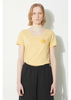 Fjallraven t-shirt 1960 Logo T-shirt W damski kolor żółty F83513.133 ze sklepu PRM w kategorii Bluzki damskie - zdjęcie 171299098