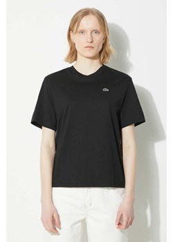 Lacoste t-shirt bawełniany damski kolor czarny TF7215 ze sklepu PRM w kategorii Bluzki damskie - zdjęcie 171299106