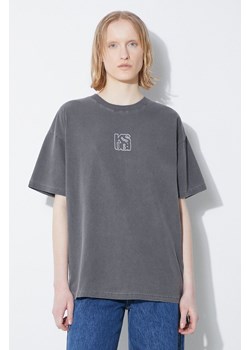 KSUBI t-shirt bawełniany Stacked Oh G Ss Tee Charcoal damski kolor szary WSP24TE006 ze sklepu PRM w kategorii Bluzki damskie - zdjęcie 171299118