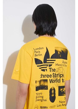 adidas Originals t-shirt bawełniany męski kolor żółty z nadrukiem IS0183 ze sklepu PRM w kategorii T-shirty męskie - zdjęcie 171299138