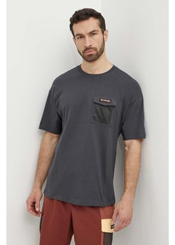 Columbia t-shirt bawełniany Painted Peak męski kolor szary z aplikacją 2074481 ze sklepu PRM w kategorii T-shirty męskie - zdjęcie 171299158