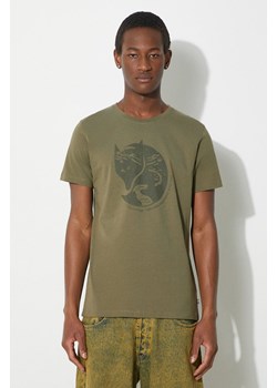 Fjallraven t-shirt bawełniany Arctic Fox T-shirt M męski kolor zielony z nadrukiem F87220.625 ze sklepu PRM w kategorii T-shirty męskie - zdjęcie 171299188