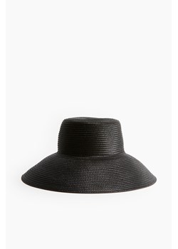 H & M - Słomkowy kapelusz z opadającym rondem - Czarny ze sklepu H&M w kategorii Kapelusze damskie - zdjęcie 171299226