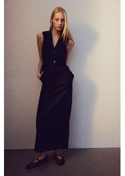 H & M - Lniana spódnica ołówkowa - Czarny ze sklepu H&M w kategorii Spódnice - zdjęcie 171299298