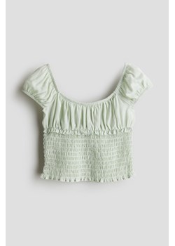 H & M - Elastycznie marszczony top - Zielony ze sklepu H&M w kategorii Bluzki dziewczęce - zdjęcie 171299639