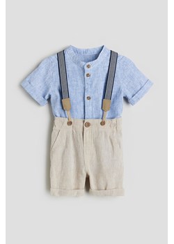 H & M - Komplet 2-częściowy z szelkami - Niebieski ze sklepu H&M w kategorii Odzież dla niemowląt - zdjęcie 171299655
