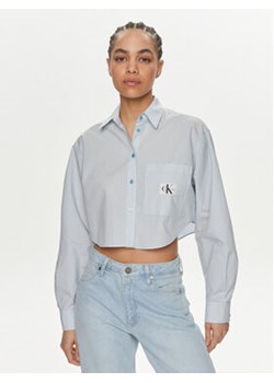 Calvin Klein Jeans Koszula J20J222614 Niebieski Cropped Fit ze sklepu MODIVO w kategorii Koszule damskie - zdjęcie 171301419