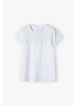Elegancki biały t-shirt dla dziewczynki ze sklepu 5.10.15 w kategorii Bluzki dziewczęce - zdjęcie 171301818