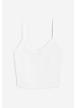 H & M - Krótki top na ramiączkach - Biały ze sklepu H&M w kategorii Bluzki damskie - zdjęcie 171310689