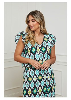 Plus Size Company Bluzka &quot;Gordy&quot; w kolorze czarno-turkusowym ze sklepu Limango Polska w kategorii Bluzki damskie - zdjęcie 171311586