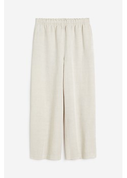 H & M - Spodnie 7/8 z domieszką lnu - Beżowy ze sklepu H&M w kategorii Spodnie damskie - zdjęcie 171313318