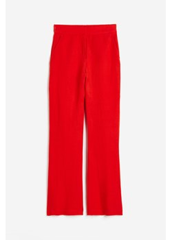 H & M - Rozszerzane spodnie z domieszką lnu - Czerwony ze sklepu H&M w kategorii Spodnie damskie - zdjęcie 171313327