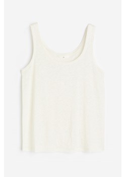 H & M - Lniana koszulka - Biały ze sklepu H&M w kategorii Bluzki damskie - zdjęcie 171313368