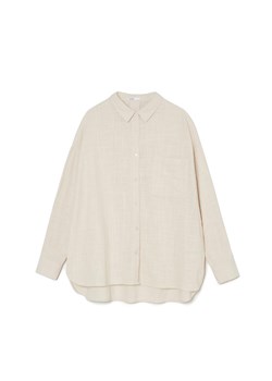 Cropp - Beżowa koszula oversize - beżowy ze sklepu Cropp w kategorii Koszule damskie - zdjęcie 171314205