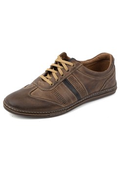 Buty męskie skórzane sznurowane JOKER 521 brązowe ze sklepu butyolivier w kategorii Półbuty męskie - zdjęcie 171315675