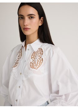 Reserved - Koszula z haftami - złamana biel ze sklepu Reserved w kategorii Koszule damskie - zdjęcie 171318346