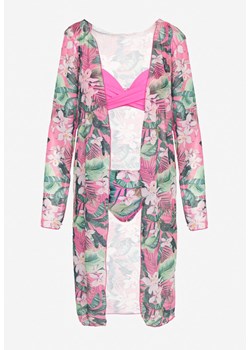Różowe 2-Częściwoe Bikini z Motywem Kwiatowym Biustonosz Majtki Figi Dodatkowo Narzutka Olmarie ze sklepu Renee odzież w kategorii Stroje kąpielowe - zdjęcie 171319096