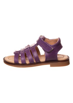 POM POM Skórzane sandały w kolorze fioletowym ze sklepu Limango Polska w kategorii Sandały dziecięce - zdjęcie 171320359