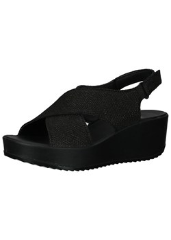 Imac Skórzane sandały w kolorze czarnym na koturnie ze sklepu Limango Polska w kategorii Sandały damskie - zdjęcie 171321245