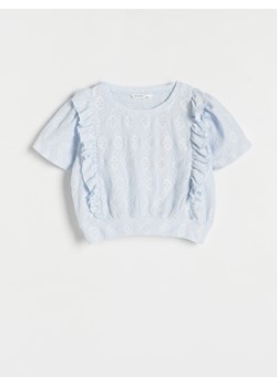 Reserved - Ażurowa bluzka - jasnoniebieski ze sklepu Reserved w kategorii Bluzki dziewczęce - zdjęcie 171322429