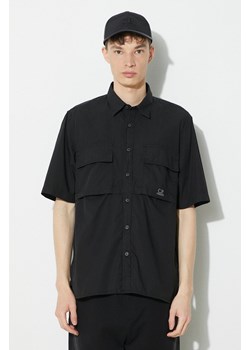 C.P. Company koszula bawełniana Cotton Rip-Stop męska kolor czarny regular z kołnierzykiem klasycznym 16CMSH213A005691G ze sklepu ANSWEAR.com w kategorii Koszule męskie - zdjęcie 171323566