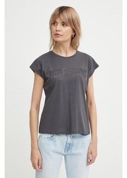 Pepe Jeans t-shirt bawełniany LILITH damski kolor szary PL505837 ze sklepu ANSWEAR.com w kategorii Bluzki damskie - zdjęcie 171324046