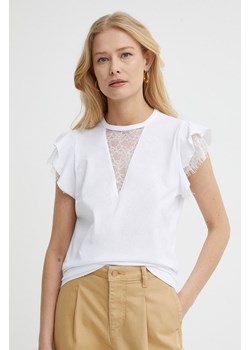 Liu Jo t-shirt bawełniany damski kolor biały ze sklepu ANSWEAR.com w kategorii Bluzki damskie - zdjęcie 171324065