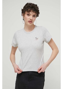 Abercrombie &amp; Fitch t-shirt bawełniany damski kolor szary ze sklepu ANSWEAR.com w kategorii Bluzki damskie - zdjęcie 171324109