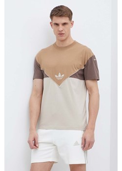 adidas Originals t-shirt bawełniany męski kolor brązowy wzorzysty IT7262 ze sklepu ANSWEAR.com w kategorii T-shirty męskie - zdjęcie 171324248