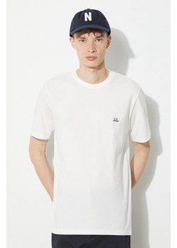 C.P. Company t-shirt bawełniany Jersey Logo męski kolor biały z aplikacją 16CMTS068A005100W ze sklepu ANSWEAR.com w kategorii T-shirty męskie - zdjęcie 171324337