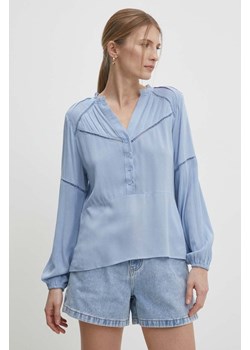 Answear Lab bluzka damska kolor niebieski gładka ze sklepu ANSWEAR.com w kategorii Bluzki damskie - zdjęcie 171324496