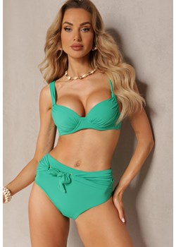 Zielone Bikini ze Sztywnym Marszczonym Biustonoszem i Paskiem na Majtkach Wiaraia ze sklepu Renee odzież w kategorii Stroje kąpielowe - zdjęcie 171327617