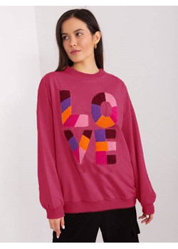Damska bluza z napisem Love fuksja (8881) ze sklepu goodlookin.pl w kategorii Bluzy damskie - zdjęcie 171328477