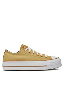 Converse Trampki Chuck Taylor All Star Lift Platform Herringbone Stripe A08109C Żółty ze sklepu MODIVO w kategorii Trampki damskie - zdjęcie 171329508