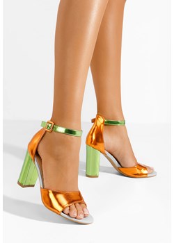 Wielokolorowy sandały damskie na słupku Zandra V5 ze sklepu Zapatos w kategorii Sandały damskie - zdjęcie 171330208