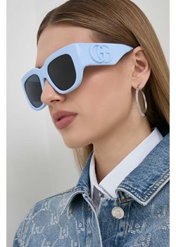 Gucci okulary przeciwsłoneczne damskie kolor niebieski ze sklepu ANSWEAR.com w kategorii Okulary przeciwsłoneczne damskie - zdjęcie 171330278