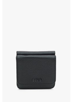 Estro: Czarny kompaktowy portfel męski typu portmonetka ze skóry naturalnej ze sklepu Estro w kategorii Portfele damskie - zdjęcie 171330559