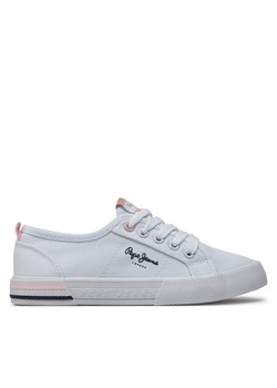 Tenisówki Pepe Jeans Brady Basic G PGS30604 White 800 ze sklepu eobuwie.pl w kategorii Trampki dziecięce - zdjęcie 171335678