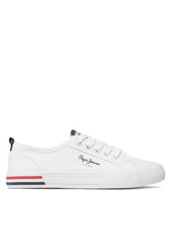 Tenisówki Pepe Jeans Brady Basic Boy PBS30549 White 800 ze sklepu eobuwie.pl w kategorii Trampki dziecięce - zdjęcie 171336206