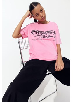 H & M - T-shirt oversize z nadrukiem - Różowy ze sklepu H&M w kategorii Bluzki damskie - zdjęcie 171337189