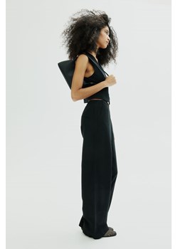 H & M - Spodnie z domieszką lnu - Czarny ze sklepu H&M w kategorii Spodnie damskie - zdjęcie 171337309