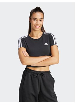 adidas T-Shirt Essentials 3-Stripes IR6111 Czarny Slim Fit ze sklepu MODIVO w kategorii Bluzki damskie - zdjęcie 171343765