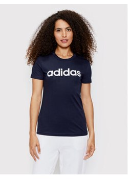 adidas T-Shirt Loungewear Essentials Logo H07833 Granatowy Slim Fit ze sklepu MODIVO w kategorii Bluzki damskie - zdjęcie 171344666