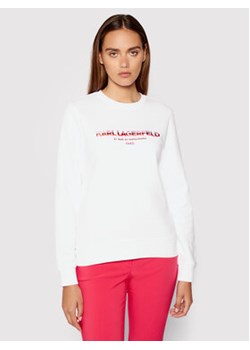 KARL LAGERFELD Bluza Graphic Logo 215W1801 Biały Regular Fit ze sklepu MODIVO w kategorii Bluzy damskie - zdjęcie 171344796