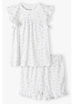 Piżama dziewczęca biała w kwiatki - 5.10.15. ze sklepu 5.10.15 w kategorii Piżamy dziecięce - zdjęcie 171350065
