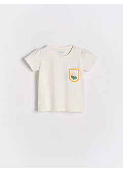 Reserved - T-shirt z kieszonką - kremowy ze sklepu Reserved w kategorii Kaftaniki i bluzki - zdjęcie 171350705